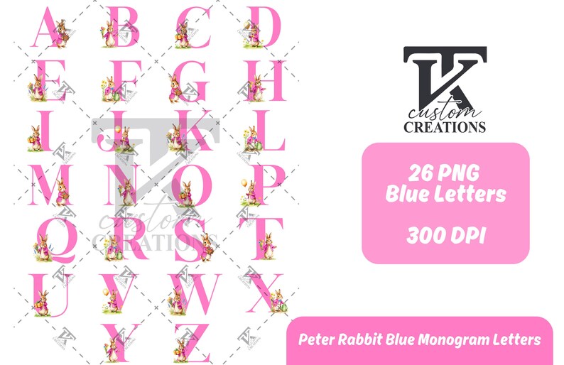 Peter Rabbit Lettering Easter Bunny Letters, Peter Rabbit Digital Alphabet PNG, Easter Basket ...