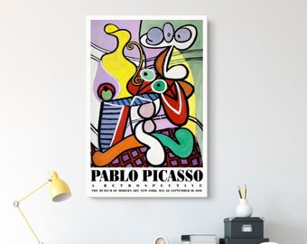 Pablo Picasso Art Exhibition CANVAS PRINT | Vintage Poster, Abstract Art, Cubism, Still Life, Yellow Jug, Wall Art