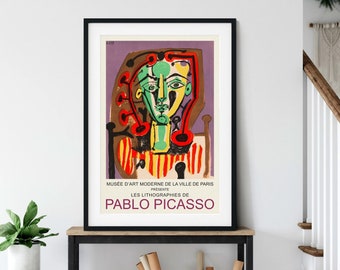 Pablo Picasso Art Exhibition Print | Vintage Poster, Abstract Art, Cubism, Portrait, Wall Art, Wall Decor