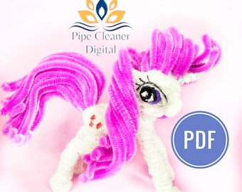 Tutorial de Rarity de My Little Pony / Figura de alambre de chenilla (Patrón PDF)