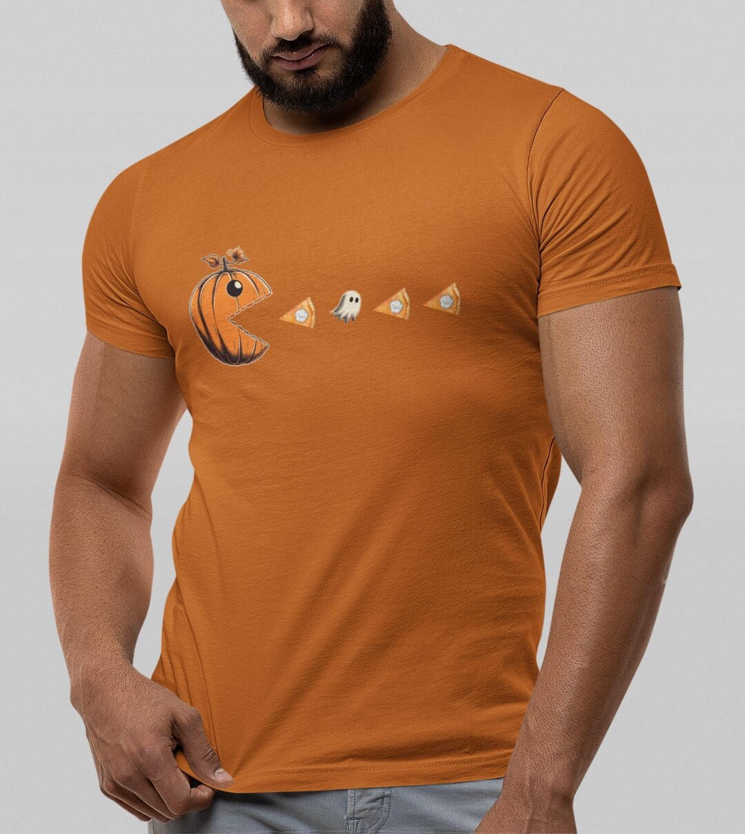 Pumpkin Ghost Pacman T Shirt