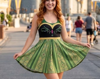 Women's Coronation Princess Active Dress | Norwegian Ice Sister Inspired Park outfit Marathon running Costume cosplay built-in shorts