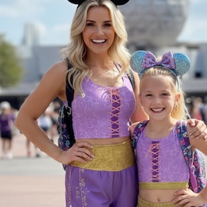 Rapunzel Crop Top | Tower Lantern Long Hair Dream Princess Cosplay Running Tank top