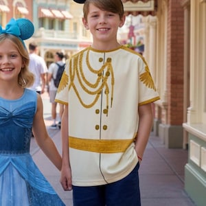 Charming Royal Prince Inspired Youth Active Tee | All-Over Print Performance Boys Kids Shirt | Fairytale Family Matching Costume