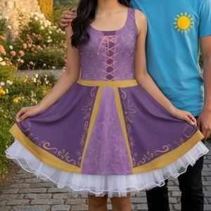 Enchanted Sun Tower lantern Princess Cosplay Dress | Rapunzel Running costume