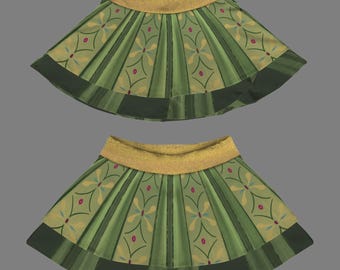 Girls Scandinavian frozen Ice Princess Coronation Acrtive skort | Anna Sports Bra  set | Scandinavian Dance Skating Park Outfit