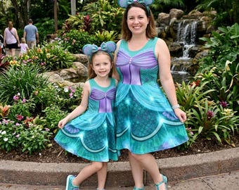 Under the Sea Mermaid Princess Women's Skater dress Running Outfit | Princess Half Marathon Romper | Fairy Tale Challenge race Costume