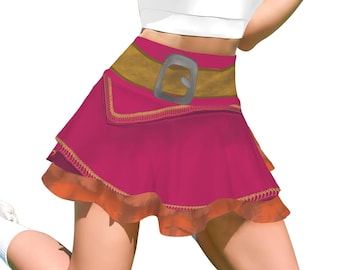 Panchito Active Skirt Skort | Three Caballeros Cosplay Women's Rooster Running Costume Activewear