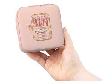 Sardine Tin Jewelry Travel Case, Nautical Organizer