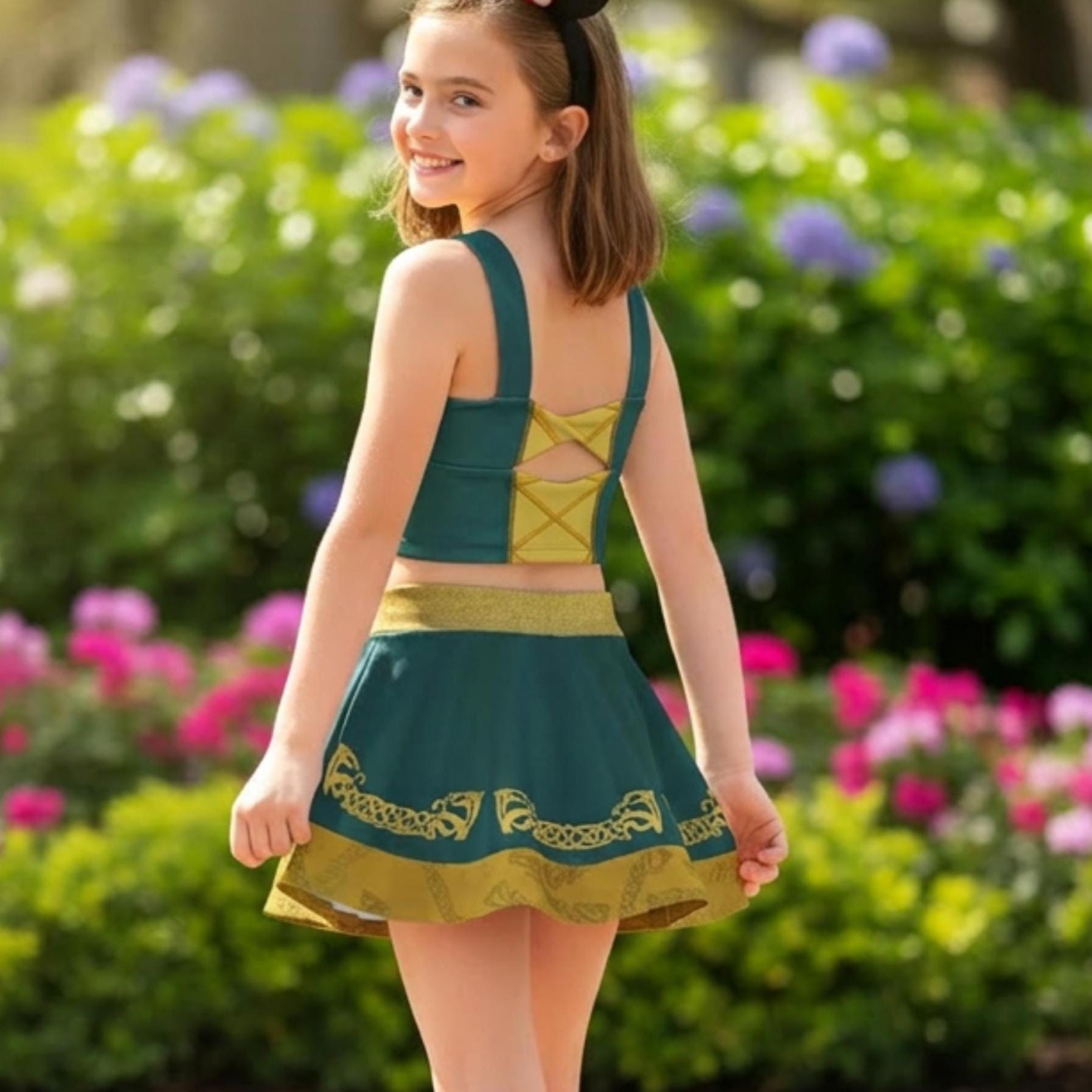 dancing bear green dress Dance Women Ostrich Feather