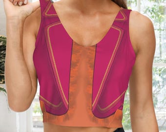 Panchito Sports Bra Crop Top | Three Caballeros Cosplay Women's Running Costume Activewear