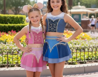 Make it Pink Make it Blue Girls' Sports Bra, skirt skort set individual pieces | Matching mom and me set