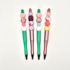 Beaded Pens, Fidget Pens, Silicone Beads, Beadable Pens, Black Ink Pen