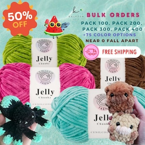 Super Bulky Chenille Yarn|Bulk Value Pack|75+ Colors|Soft Plush Yarn for Knitting, Crocheting & Amigurumi|3.5oz,131 Yards