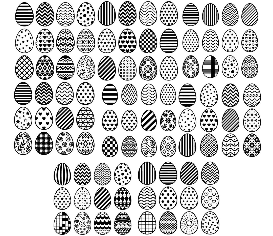 Easter Egg Bundle – 96 Designs | SVG Dxf Png EPS Cut Files - Etsy