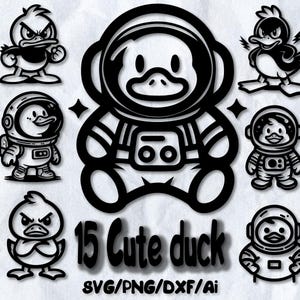 15 Duck Svg & Png, Rubber Duck Clipart, Duck Vector Image, Bath Duck Silhouette, Sublimation Design, Duck Cut File