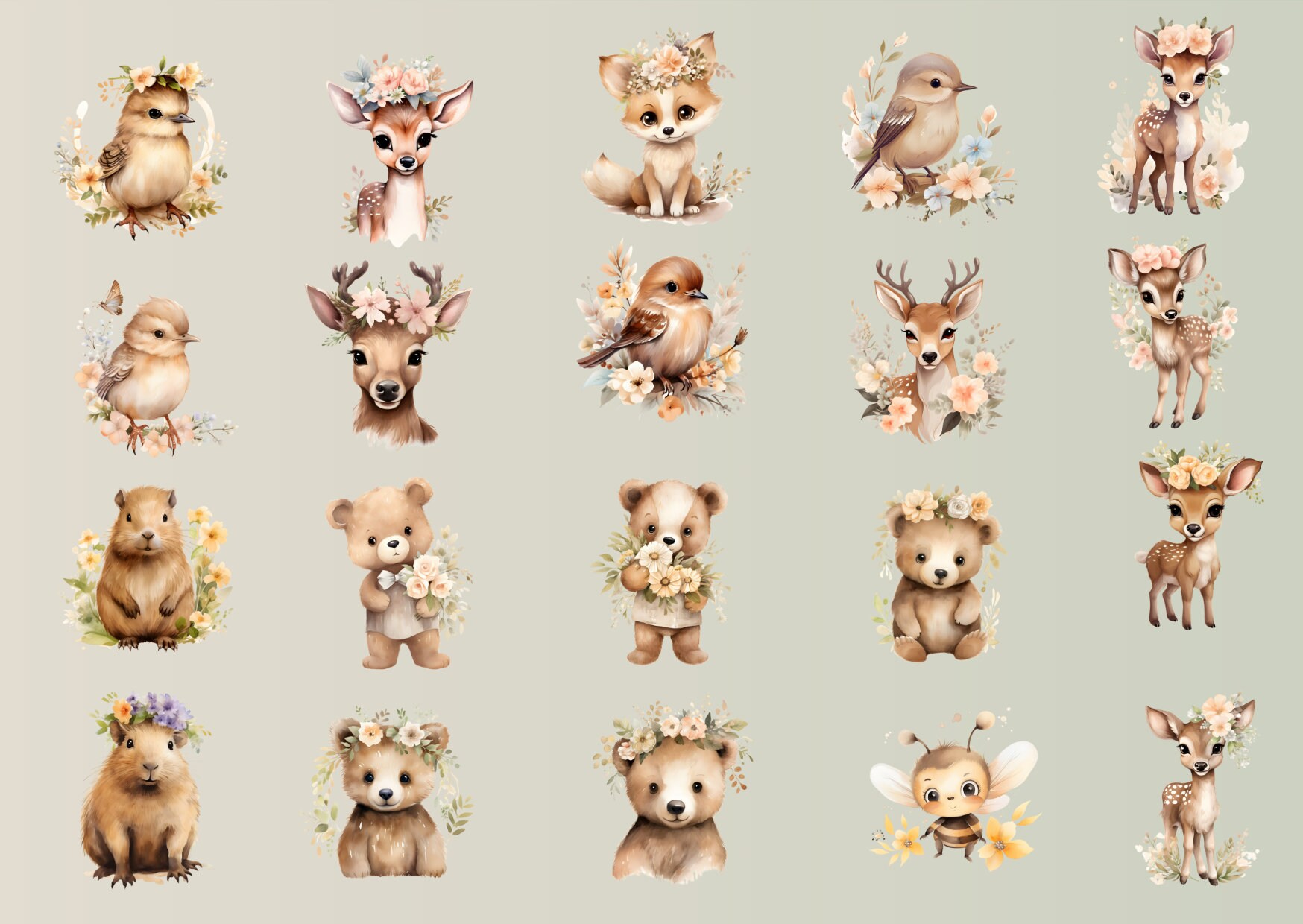 Woodland Animals Clipart Watercolor Bundle Watercolor Animals Clipart ...