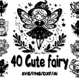 40 Fairy SVG Bundle | Fairy Silhouette SVG | Fairy Clipart | Fairies SVG | Fairy Cricut | Fairy vector | Butterfly Svg | Instant Download