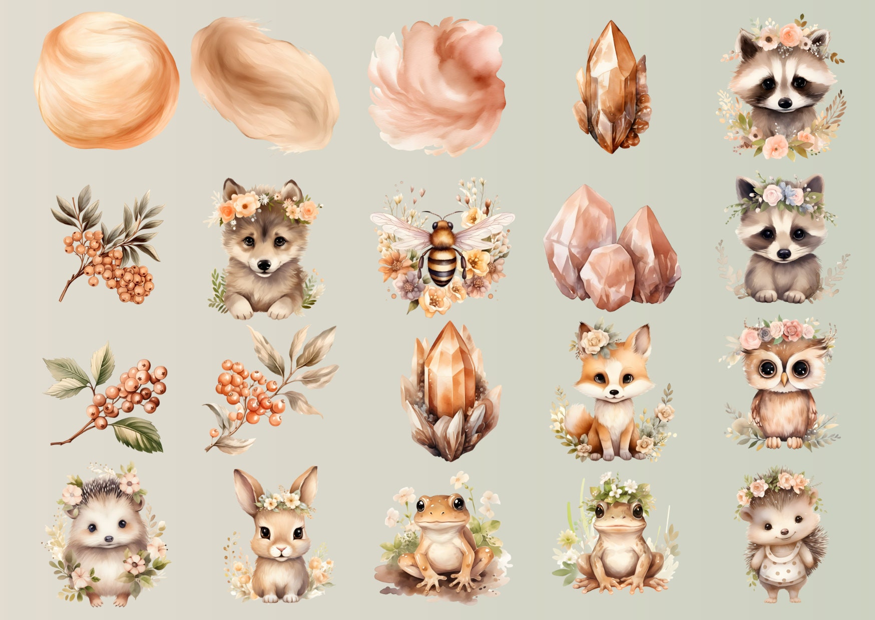 Woodland Animals Clipart Watercolor Bundle Watercolor Animals Clipart ...