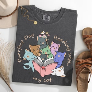 Cat Book T-Shirt: Purrfect Day Reading Shirt