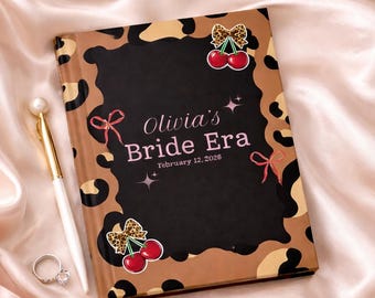 Cheetah Printed Bridal Journal: Personalized Bride Notebook Bachelorette Party Gift for Bride To Be