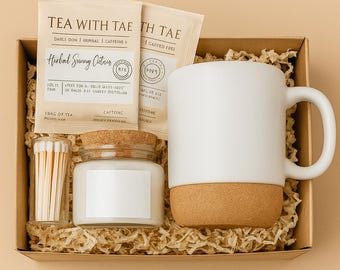 Personalized Bride Relaxation Gift Set – Bridal Shower Gift Box with Mug, Candle, Tea & Matches