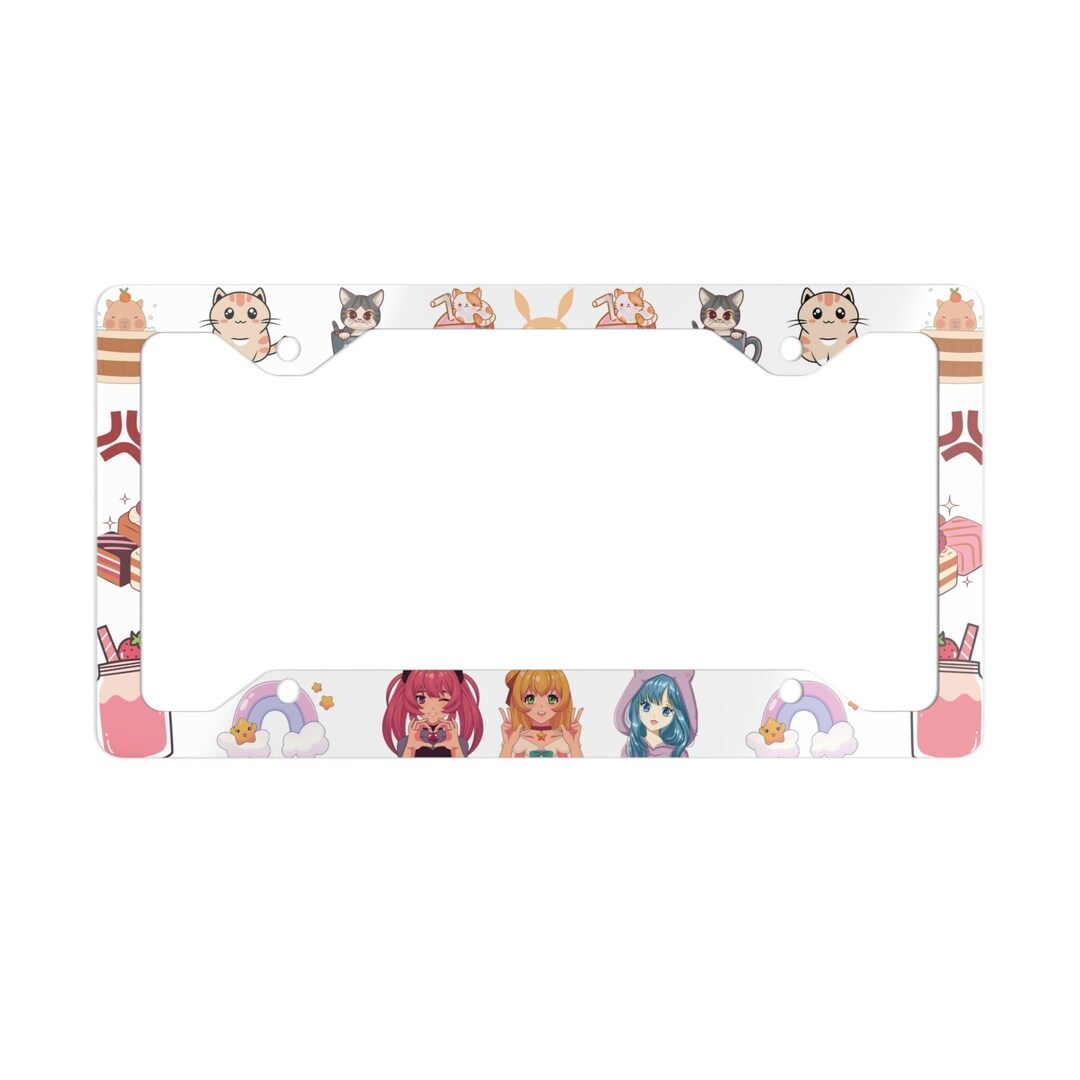 Anime License Plate Frame, Kawaii License Plate Frame, Cute License