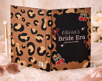 Cheetah Cherries Bride Journal: Personalized Bridal Notebook Engagement Gift for Future Mrs