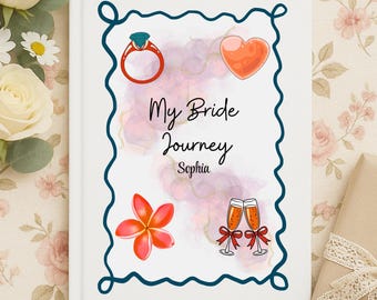 Bride Journal - Personalized Wedding Planning Journal, Engagement Gift for Bride to Be, Bridal Keepsake Notebook