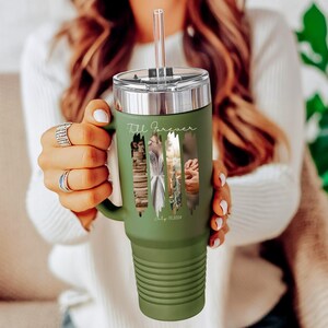 Custom Wedding Gift, Personalized Stainless Steel Wedding Travel Mug, Bride and Groom Gift, Wedding 40oz Tumbler, Wedding Favors Rustic