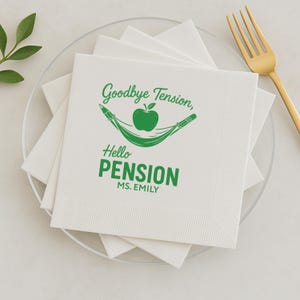 Tovaglioli personalizzati per il pensionamento degli insegnanti, decorazioni per la festa di addio degli insegnanti, tovaglioli di carta per insegnanti in pensione, festa di fine anno scolastico, regalo per insegnanti