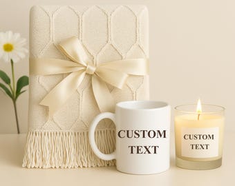 Bride Gift Set – Personalized Mug & Candle with Cozy Blanket, Bridal Comfort Gift Box