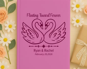 Bride to Be Journal – Personalized Wedding Keepsake for Engagement & Planning with Swan Design
