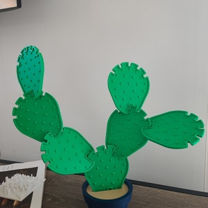 Cactus Coaster Set Interlocking Prickly Pear Plant Cute Fun Home Decor 3D Printed Blue