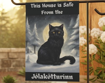 Yule Cat Garden Flag: Norse Myth Christmas Decor