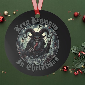 Krampus Christmas Ornament, &quot;Keep Krampus in Christmas&quot; Whimsigoth Holiday Decor, Gothic Christmas Gift, Unique Xmas