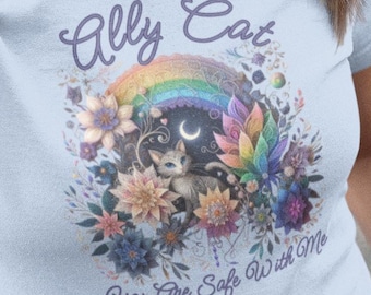 Ally Cat Pride T-Shirt: You Are Safe With Me, LGBT Allyship Tee