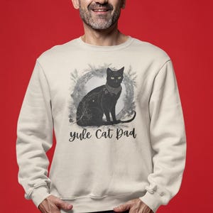 Yule Cat Dad Sweatshirt | Black Cat Holiday Crewneck