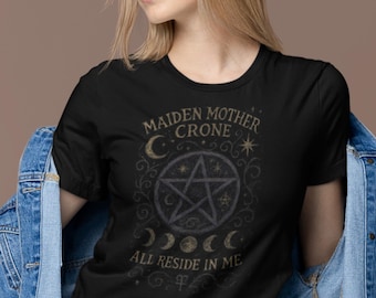 MAIDEN MOTHER CRONE T-shirt dans une esthétique fantaisiste Witchcore