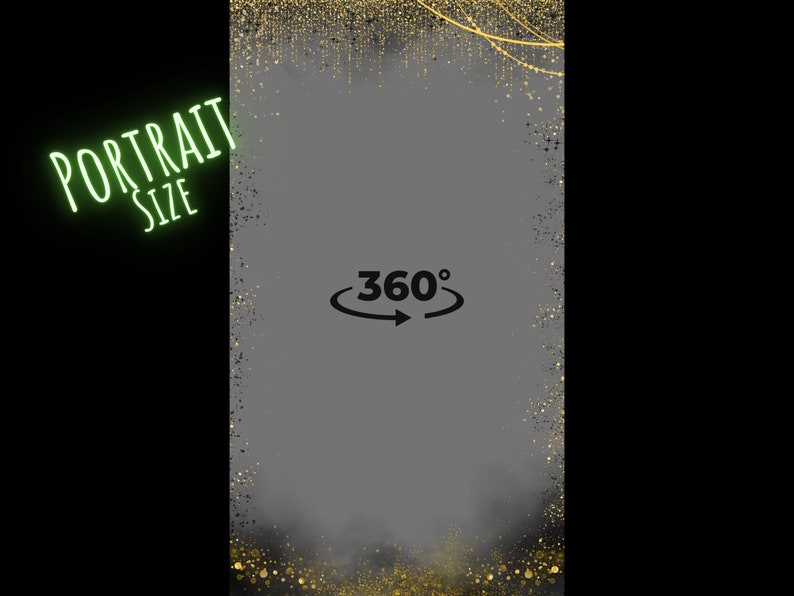 360 Photo Booth Overlay, Wedding Overlay, Black and Gold Sparkle