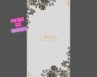 360 photo booth overlay, 360 birthday overlay, gold birthday photo booth overlay, 360 video template overlay wedding, 360 portrait overlay
