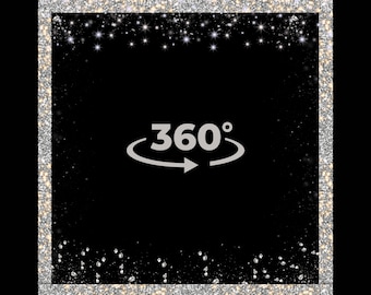 360 Photo Booth Overlay, Silber Glitter Overlay für Photobooth, Hochzeit Overlay, Geburtstag Overlay, Video Booth Overlay