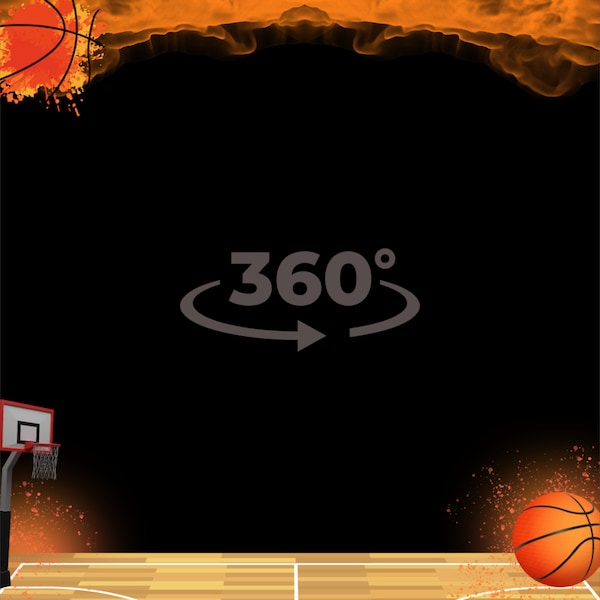 Basketball 360 Photo Booth overlay, basketball template for video booth, sports overlay, birthday overlay, slow rotating overlay,bball photo