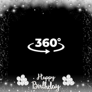 360 Photo Booth overlay, white party overlay, happy birthday overlay, video booth overlay template