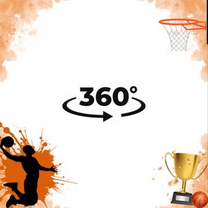 Basketball 360 Photo Booth overlay, basketball trophy template for video booth, sports overlay, birthday overlay, slow rotating overlay