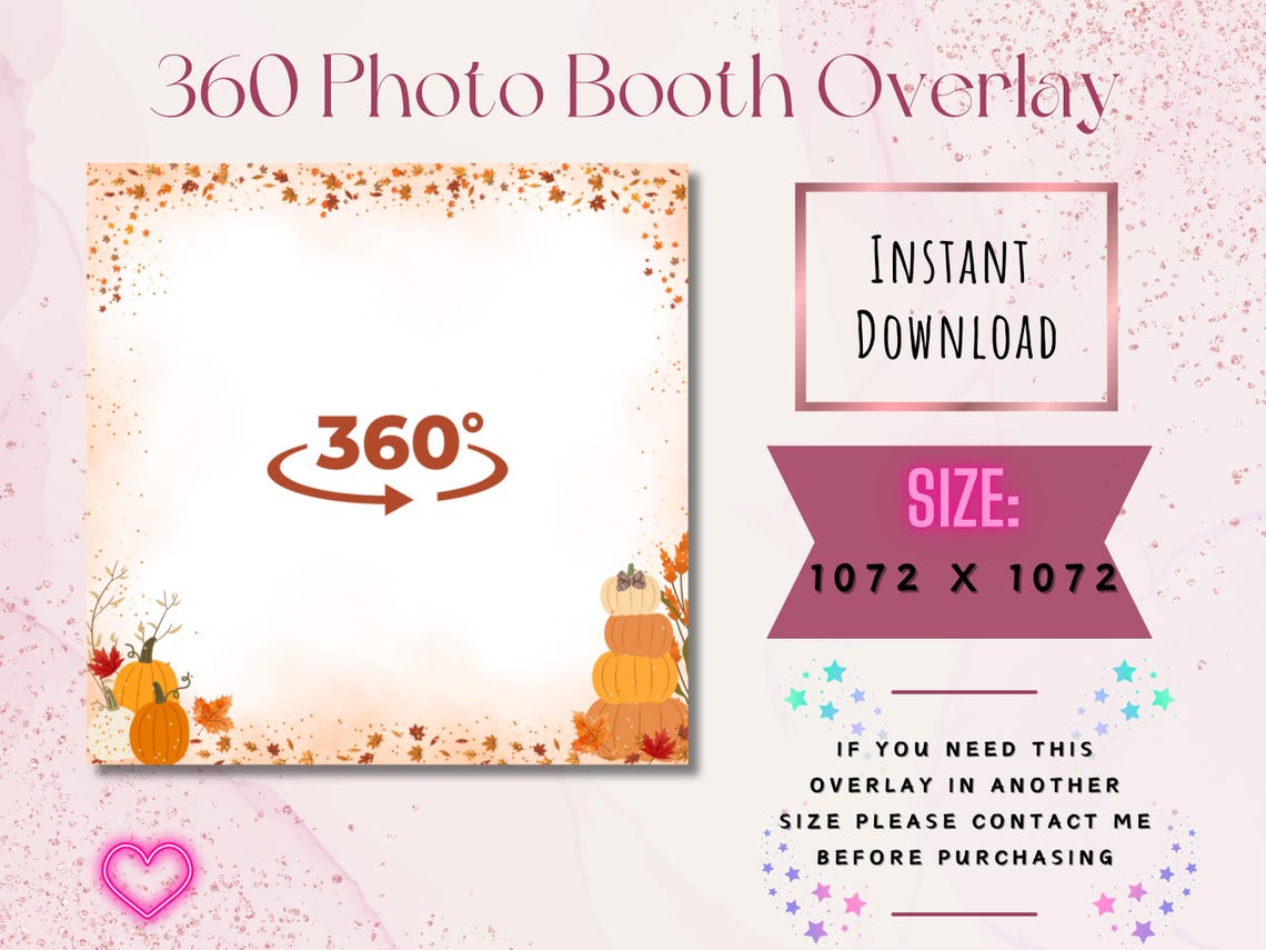 360 Photo Booth Overlay, 360 Fall Photo Booth Overlay, 360 Autumn Photo ...