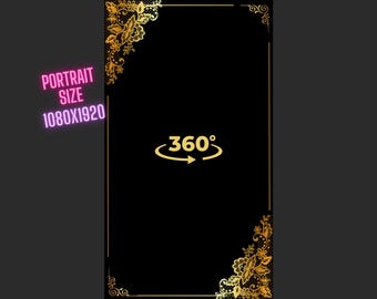360 photo booth overlay, 360 birthday overlay, gold lace photo booth overlay, 360 video template overlay wedding, 360 portrait overlay