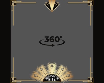 360 Photo Booth overlay, prom 360 overlay, video booth overlay template, art deco overlay, roaring 20s overlay, birthday overlay gatsby