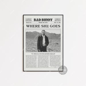 Where She Goes Bad Bunny Lyrics Art Print for Sale by