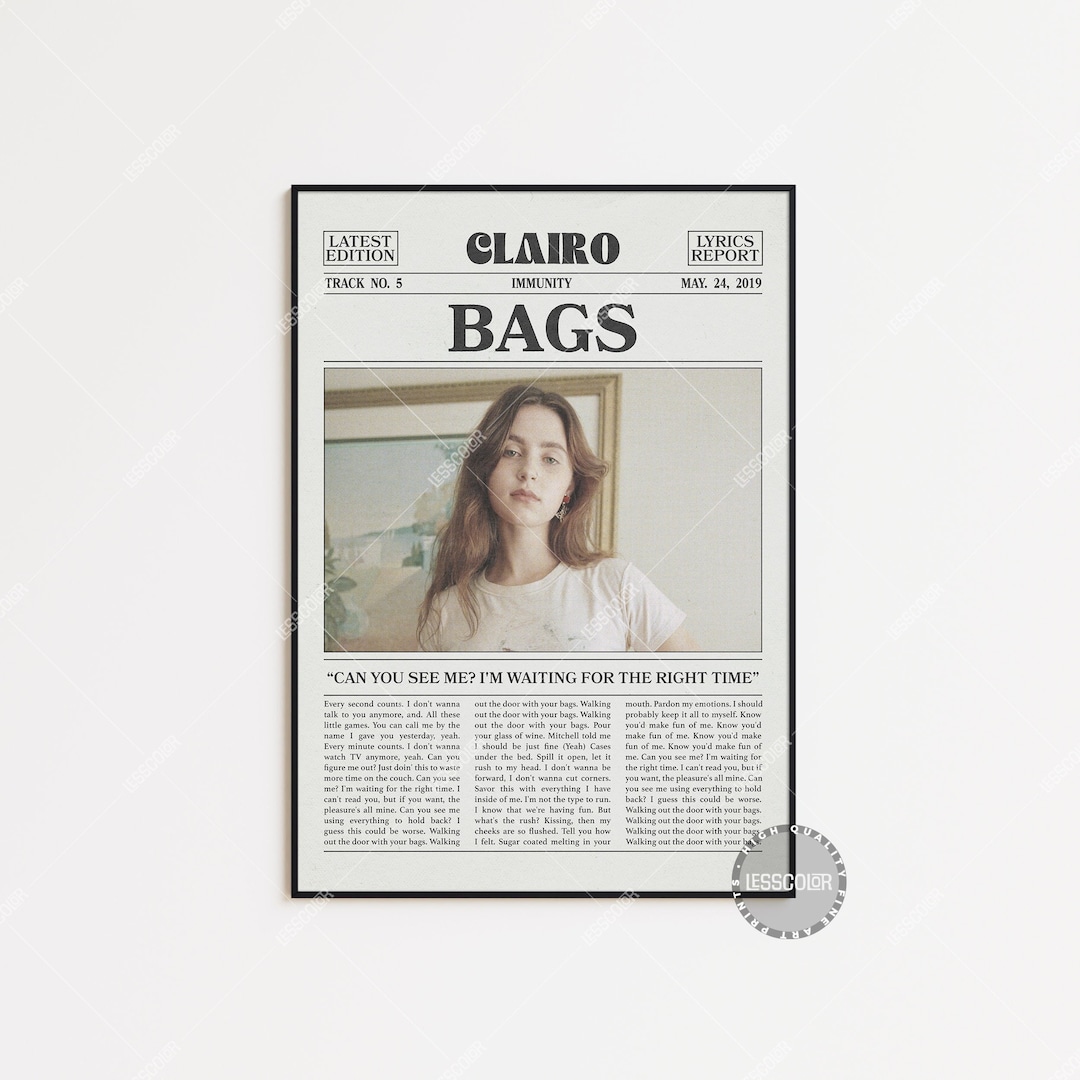 Clairo Retro Newspaper Print Bags Poster Bags Lyric Print Etsy